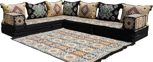 Vista 7 de arabicsofa Sofá de suelo en forma de L de 4 pulgadas de grosor, asiento, almohada de suelo, juego de sofá seccional, muebles de patio, majlis árabe