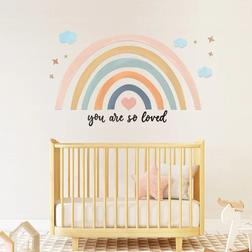 Vista 11 de Containlol Calcomanías de pared de arcoíris, decoración para despegar y Naranja