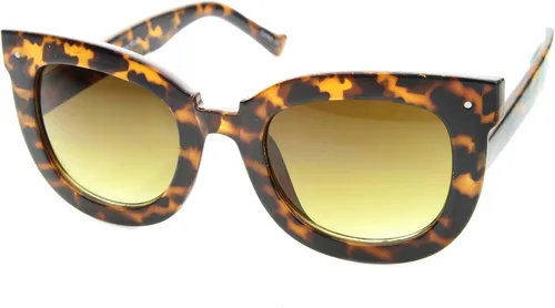 Vista 2 de zeroUV Gafas de sol redondas de ojo de gato con borde de mariposa de gran tamaño para mujer, 2.638 in