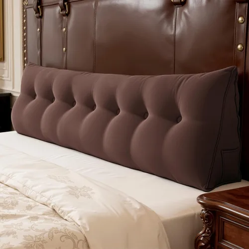 Vista 7 de WOWMAX Almohada ergonómica para cabecero para cama de tamaño matrimonial, almohadas tapizadas multifuncionales para cabecero, tableros portátiles
