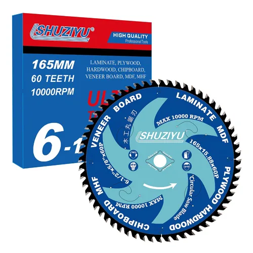 Vista 15 de 3-3/8" (85mm)-24T, hoja de sierra circular de trabajo de madera, eje 0.591 in con 3/8"(10mm) Wahser, para laminado, tablero de chapa, madera