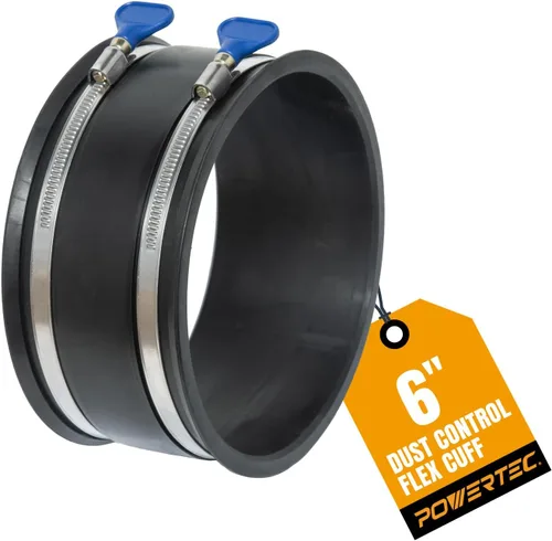 Vista 11 de POWERTEC 70337 Manguito Flexible de Control de Polvo de 2-1/2" con Abrazaderas de Manguera de Llave Ajustable, Acoplador de Manguito de Goma