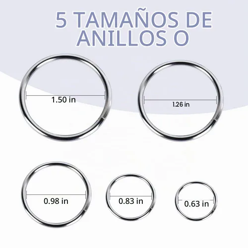 Vista 2 de FANDAMEI Anillo O de metal, 50 piezas de plata multiusos de metal para macramé, camping, correas de perro, hardware, bolsas y más proyectos