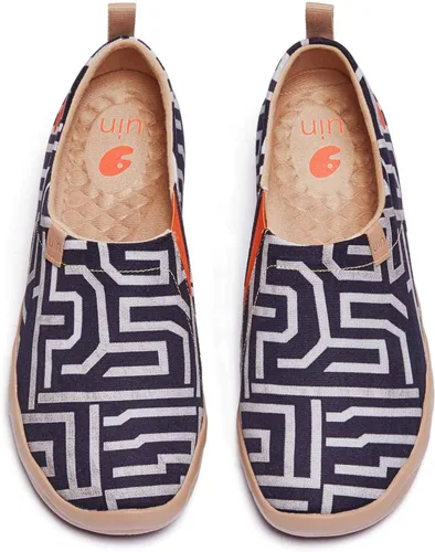Vista 28 de UIN Zapatos de viaje para caminar para hombre, sin cordones, de lona, informales, ligeros, cómodos y modernos, diseño de perritos felices Ahhhhh