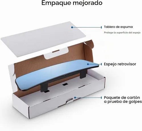 Vista 7 de JOYTUTUS Espejo retrovisor, espejo retrovisor convexo panorámico de 12 pulgadas con clip antirreflejos de gran angular, eficaz para reducir el punto