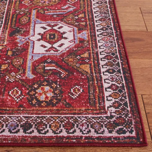 Vista 4 de SAFAVIEH Tucson Collection - Alfombra lavable de 2 pies 6 x 6 pies, color azul marino y resistente al óxido, antideslizante, ideal para zonas