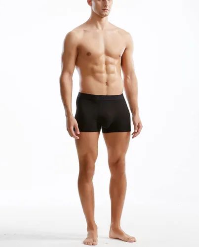 Vista 4 de Ropa interior modal para hombre de microfibra sin costuras, calzoncillos bóxer de pierna corta