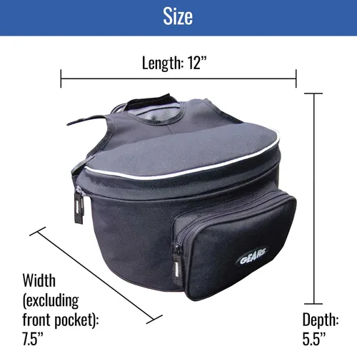 Vista 5 de GEARS Bolsa grande para manillar para motos de nieve, trineo, cuatrimoto, bolsa de almacenamiento para transporte diario, soporte resistente al agua
