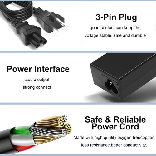 Vista 3 de Adaptador de corriente de 12V para monitor Dell 19" 20" 21" 22" 23" 24