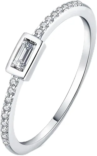 Vista 12 de JewelryPalace 925 Sterling Silver Rings for Women Stackable Wedding Bands A-3Pcs-Latón