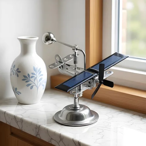 Vista 9 de MagicTech Molino de viento de energía solar, hélice negra, creativo molino de viento giratorio para automóvil, adornos dinámicos, decoración