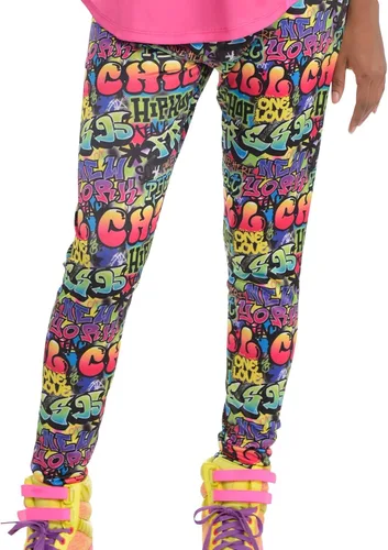 Vista 2 de Graffiti - Leggings para mujer, talla estándar para adultos, multicolor, 1 pieza.