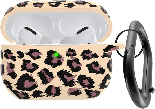 Vista 13 de Funda para Airpods Pro 2 con llavero, funda protectora de silicona suave rosa para Apple Airpods Pro Gen 2, LED frontal visible
