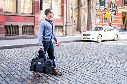 Vista 6 de Live Well 360 Bolsa de lona para gimnasio para hombres o mujeres Bolsa con zapatos, laptop y compartimento húmedo Bolsa de hombro perfecta