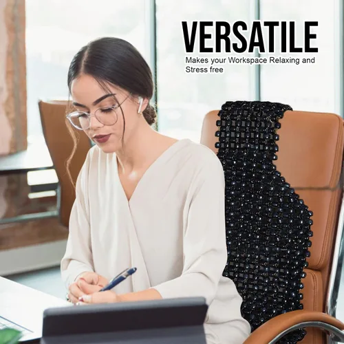 Vista 7 de Zone Tech Cojín para asiento de cuentas de madera (Negro)
