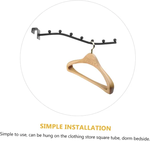Vista 4 de Zerodeko 2 ganchos de ropa de acero inoxidable para tienda de ropa, perchero para perchero, ganchos para tienda de ropa, colgador de ropa, perchero