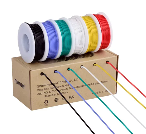 Vista 16 de TUOFENG 14AWG Cable de silicona de 13.2 pies (4m) 6 colores - Cable trenzado de cobre estañado flexible 600V resistente a altas temperaturas