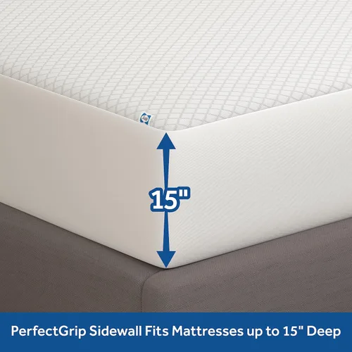 Vista 3 de Sealy - Protector de colchón ajustable impermeable para protección contra manchas, tamaño King