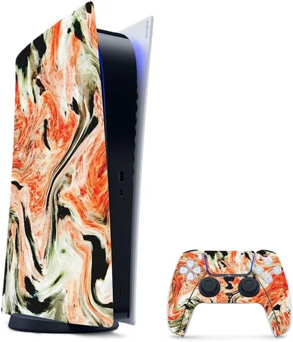 Vista 51 de MightySkins - Skin para juegos para PS5 / Playstation 5 Bundle – Mármol ámbar Envoltura protectora de vid Fácil de aplicar y cambiar