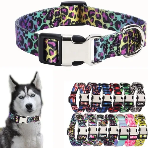 Vista 8 de Collares para perros pequeños, con patrón de impresión 3D, de nailon suave, ajustables, para perros pequeños, medianos, grandes, hembra, niño 1
