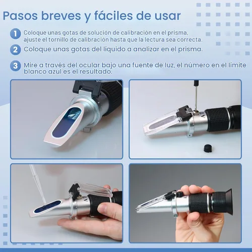 Vista 4 de Refractómetro 0-90% Brix con ATC – Medición precisa del contenido de azúcar para miel, fruta, jarabe de arce y bebidas – Ideal para elaboración