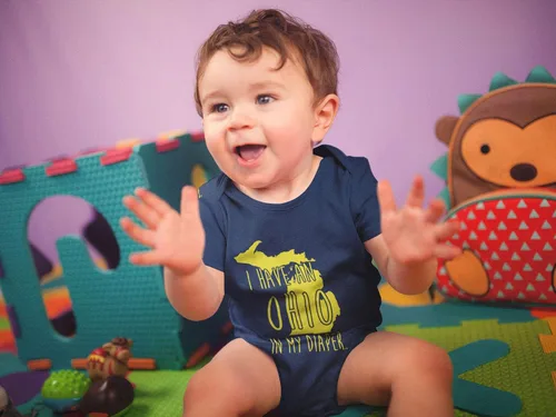 Vista 2 de In My Diaper Mameluco divertido de pañal de Ohio, traje de 100 % algodón de Estados Unidos, divertido regalo para bebé