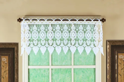 Vista 13 de Cortina de Medallón Macramé de Today's Curtain 30 cm, Color Écru, 89 cm x 30 cm