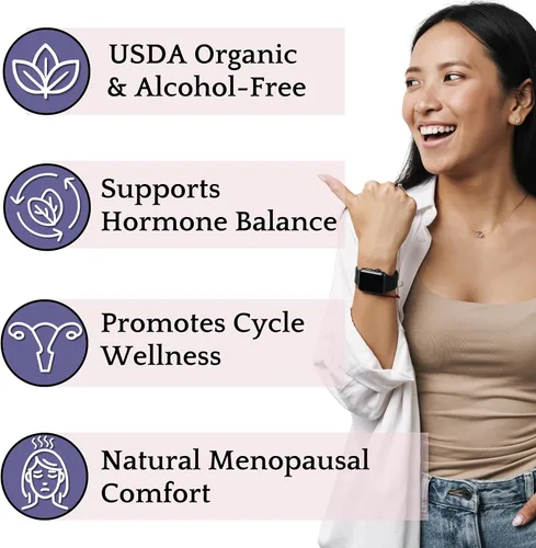 Vista 2 de Herb Lore Vitex Tincture - Suplemento orgánico de extracto de casteberry USDA para mujeres, suplemento de árbol casto sin alcohol, gotas veganas