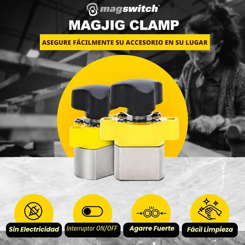 Vista 2 de Magswitch MagJig 60 Abrazadera de Base Magnética para Carpintería y Soldadura para Suministros de Trabajo en Madera, Accesorios, Herramientas