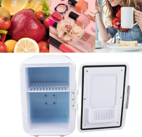 Vista 5 de Pilipane Mini refrigerador portátil de 4 litros, escritorio de oficina y dormitorio universitario, refrigerador pequeño para alimentos, bebidas
