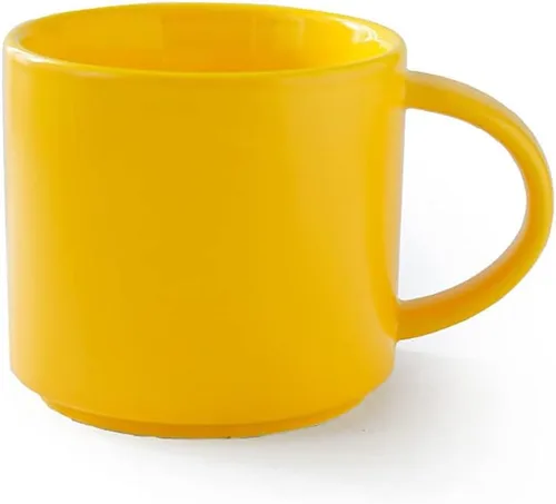 Vista 4 de ZaH Taza de café de cerámica de 14 onzas de color sólido, taza de té para oficina en casa – Lavavajillas con calefacción por microondas (negro)