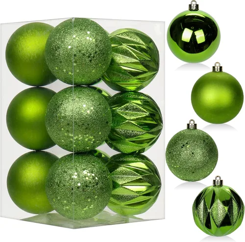 Vista 18 de 30 piezas de adornos de bola de árbol de Navidad irrompibles negros para decoración navideña