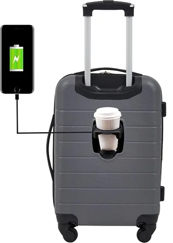Vista 16 de Wrangler Portavasos inteligente para equipaje y puerto USB, color verde azulado, juego de 2 piezas, Negro, Juego de 2 piezas