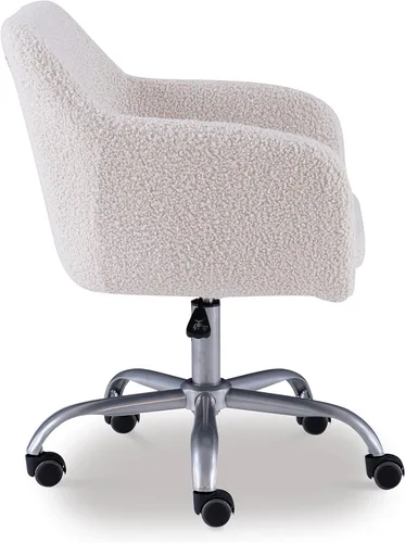 Vista 7 de Linon Home Decor Products Linon Brooklyn Sherpa - Silla de oficina, color marfil