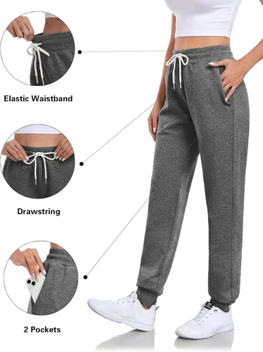 Vista 3 de Inno Pantalones deportivos con forro polar para mujer, de 28, 31, 34, 36 pulgadas, pantalones deportivos cálidos y térmicos