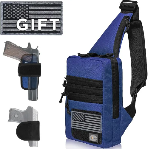 Vista 11 de TECEUM Bolso bandolera táctico compacto – CCW para todos los días – Más de 10 estilos – Bolso cruzado de hombro para transporte oculto de pistola