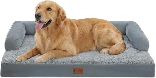 Vista 18 de Cama ortopédica para perros extragrandes, cama de espuma XL con forma de caja de huevos impermeable con lados 45x35 pulgadas, cama de sofá