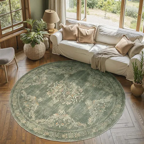 Vista 137 de jinchan Fiora - Alfombra lavable de área pequeña, alfombra de entrada floral de medio círculo de 2 x 3, tapete de media luna de pelo bajo, suave