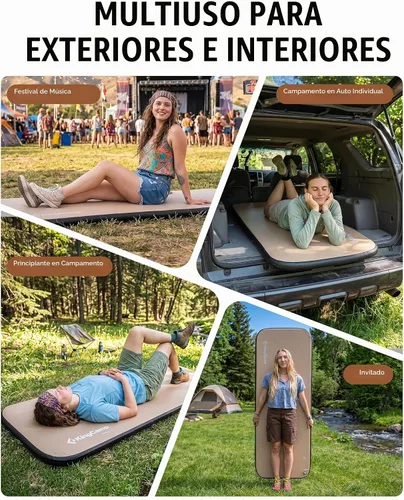 Vista 10 de KingCamp FLEXIREST 5.0 - Colchoneta inflable para acampar, individual 29.9 in-Solo