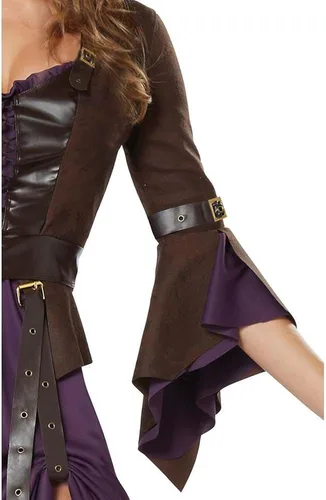 Vista 5 de California Costumes Salem Witch Vestido largo sexy con dobladillo ajustable para mujer
