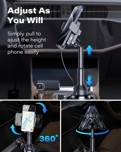 Vista 4 de 1Zero Cargador inalámbrico de auto con sujeción automática, soporte de teléfono resistente de 15 W, carga rápida para iPhone 16 15 Pro Max Plus 14