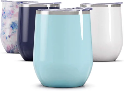 Vista 52 de Vaso de vino Maars Bev sin soporte de con paredes dobles aislantes al vacío de acero inoxidable de 12 onzas, Fucsia