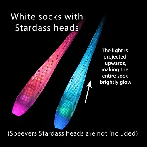 Vista 4 de speevers Juego de calcetines para principiantes y profesionales, red súper suave no elástica, 5 colores disponibles, espectáculo de luz LED