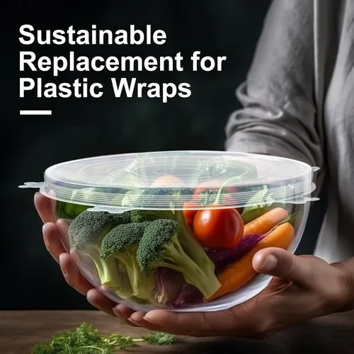 Vista 6 de 14 tapas elásticas de silicona reutilizables de alta calidad para almacenamiento de alimentos, fundas elásticas flexibles y resistentes al calor