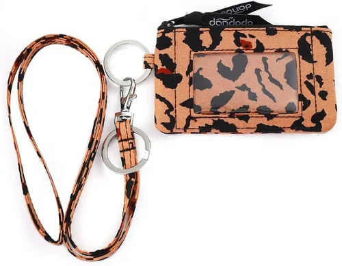 Vista 7 de Combo de funda de identificación con cremallera de algodón para mujer y cordón (varios equipos disponibles), llavero, cartera con cordón de moda (4#)