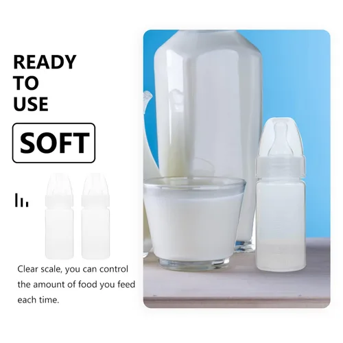 Vista 2 de EXCEART Botellas de leche desechables para recién nacidos, paquete de 5 con tetina suave y flexible, biberones para bebés, listos para usar