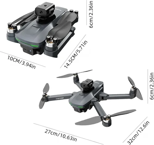 Vista 2 de Drone GPS con cámara dual 4K para adultos, FPV RC Quadcopter con control remoto de pantalla grande de 4.5 pulgadas, motor sin escobillas, retorno