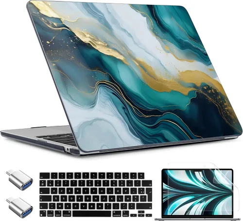 Vista 39 de TWOLSKOO Funda para MacBook Air de 15 pulgadas 2025 2024 2023 Release M4 A3241 M3 A3114 M2 A2941, carcasa rígida de plástico, protector de pantalla