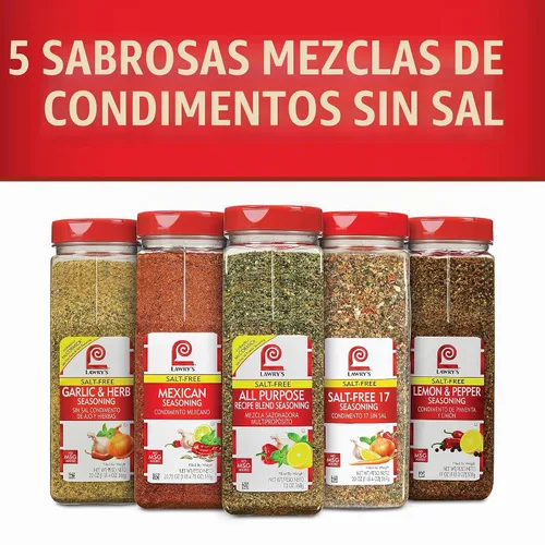 Vista 3 de Lawry's 17 Condimentos Sin Sal, 10 oz - Un Recipiente de 10 Onzas de Mezcla de Especias 17 Condimentos que Incluye Semillas de Sésamo Tostadas