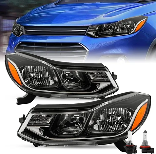 Vista 12 de SOCKIR Conjunto de faros delanteros Compatible con 2017-2022 Chevy TRAX sin DRL LED, no proyector, halógeno de reemplazo estilo OE, lámparas